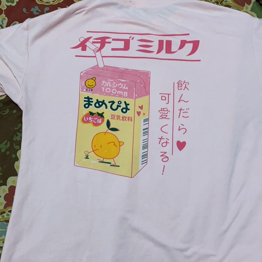 EUC pink Japanese novelty tee